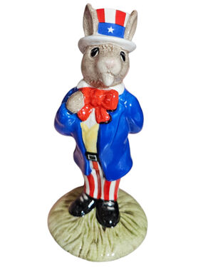 Royal Doulton Bunnykins Uncle Sam Figurine DB50 1985 Patriotic Bunnykins